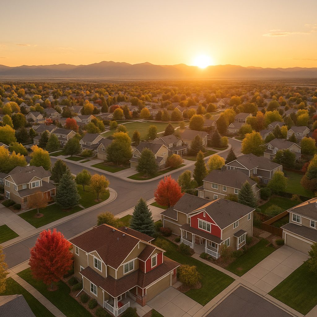 Parker Colorado neighborhoods with the Front Range beyond
